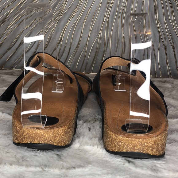 Nurture Black Leather Camdenn Comfort Sandal 8 - Picture 7 of 12